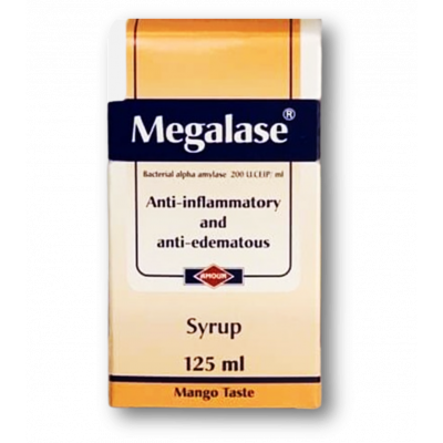 MEGALASE ( BACTERIAL ALPHA AMYLASE 200 U.CEIP/ ML ) MANGO TASTE SYRUP 125 ML